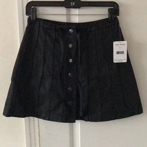 Free People Black Faux Leather Skirt NWT